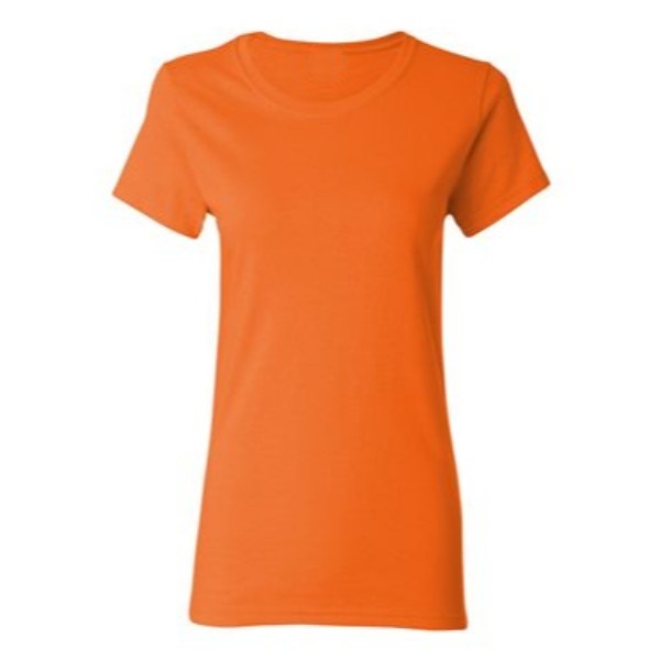 27 safety orange plain blank women t shirt front